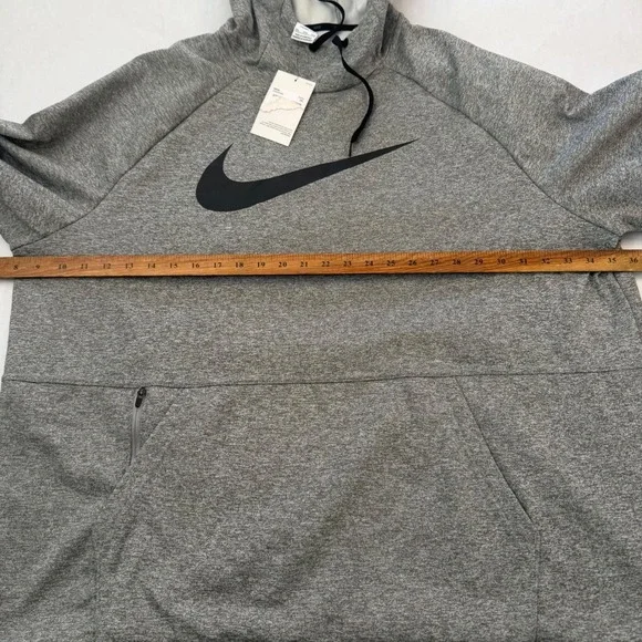 Nike Therma Fit Mens 3XL Hoodie Gray Pullover Swoosh Training Activewear Athlete